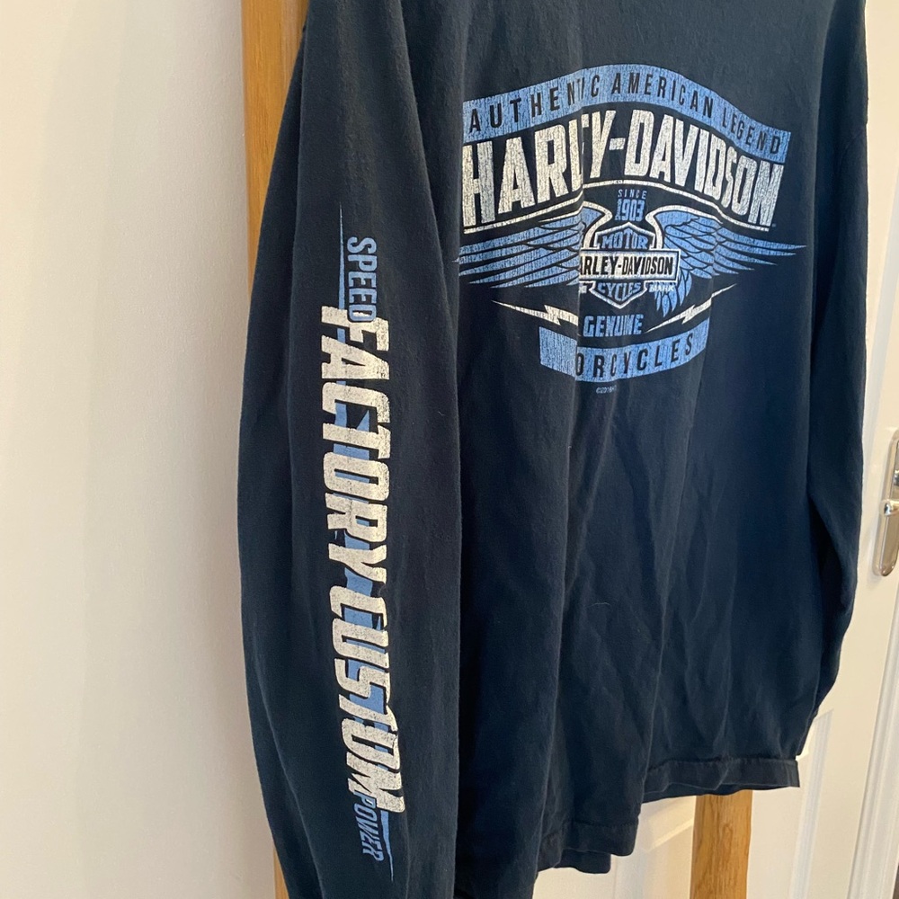 Harley Davidson Military Ramstein Air Base Germany Navy Long Sleeve T-Shirt XL - Picture 4 of 7